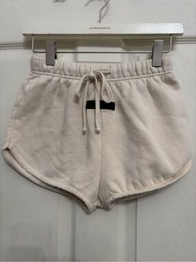 Fear of God Essentials fleece running shorts SMALL beige color